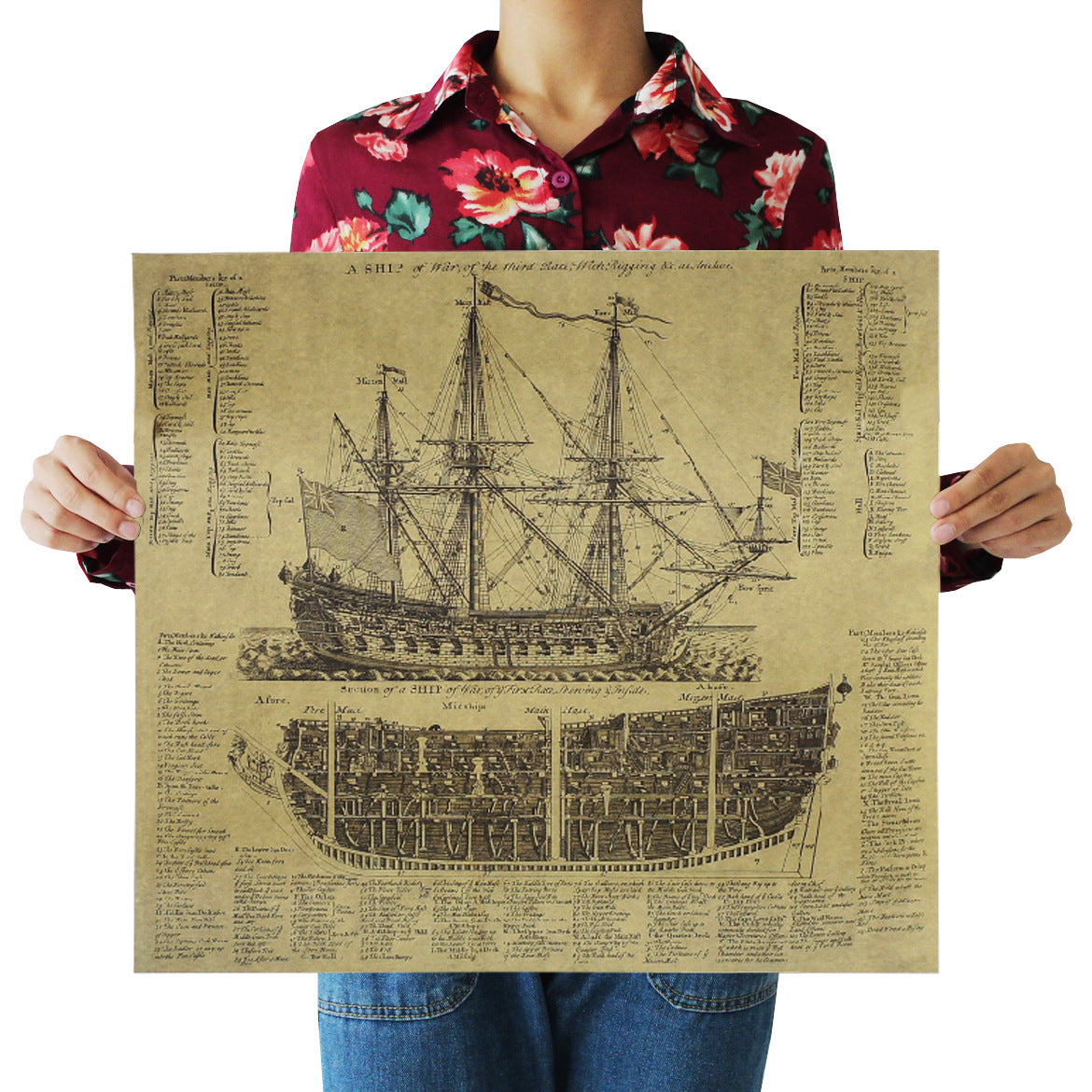 Poster nostalgico nave da guerra