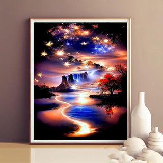 Quadro diamanti notte marina
