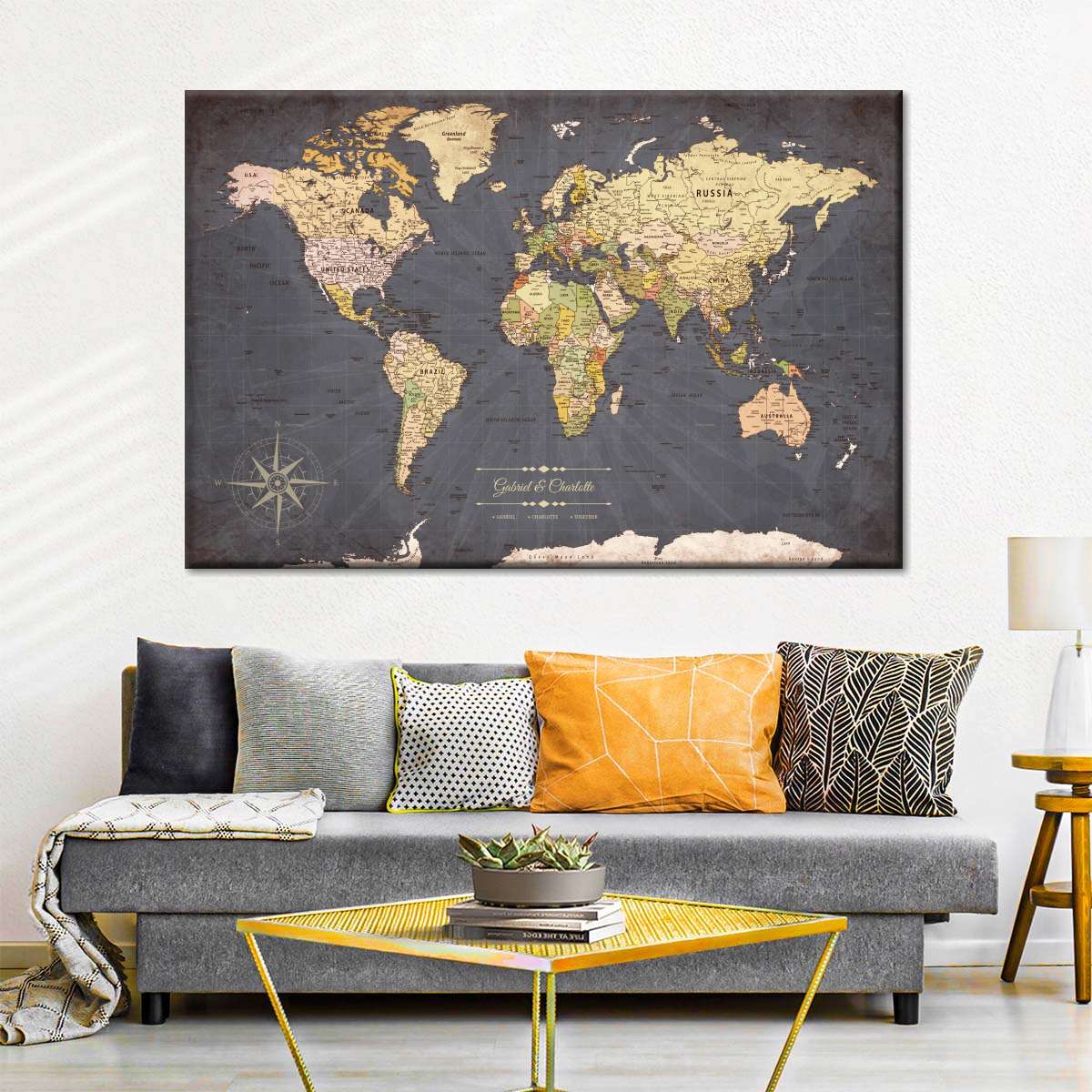 Quadro Mappa Geografica