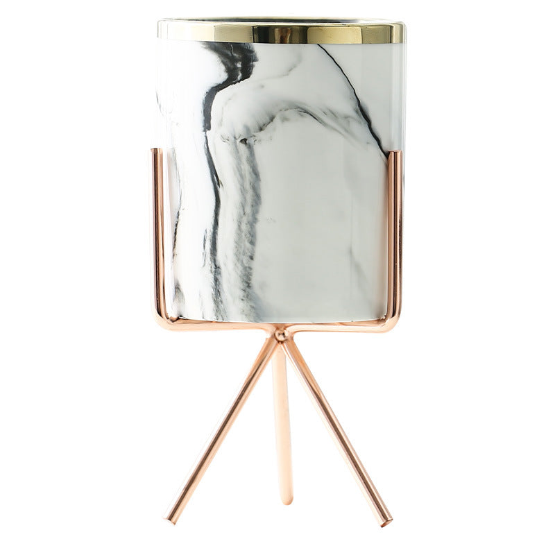 Vaso ceramica ferro dorato