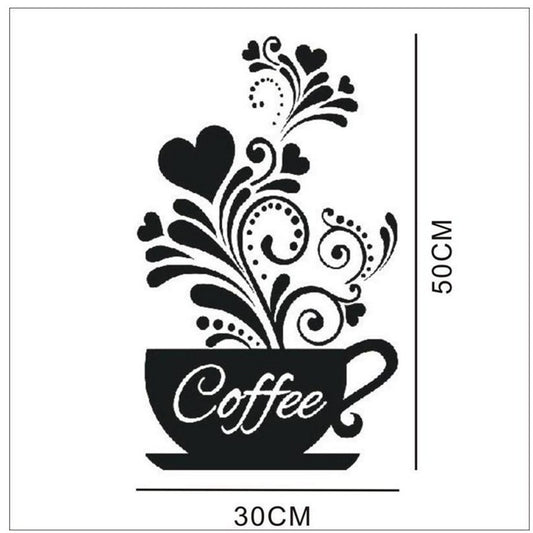 Adesivo murale Tazza di caffè e fiore