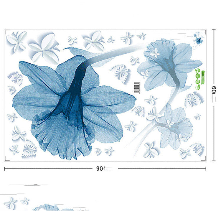 Adesivo fiori blu