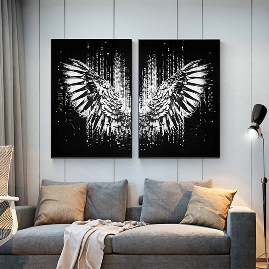 Quadro su tela Angelo nero e oro
