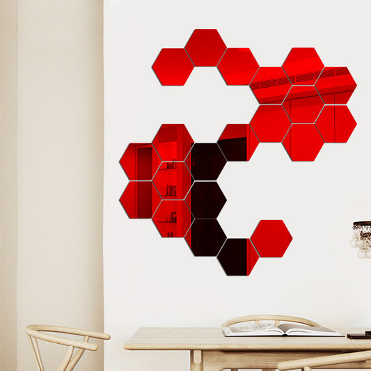 Specchio murale 3D esagonale