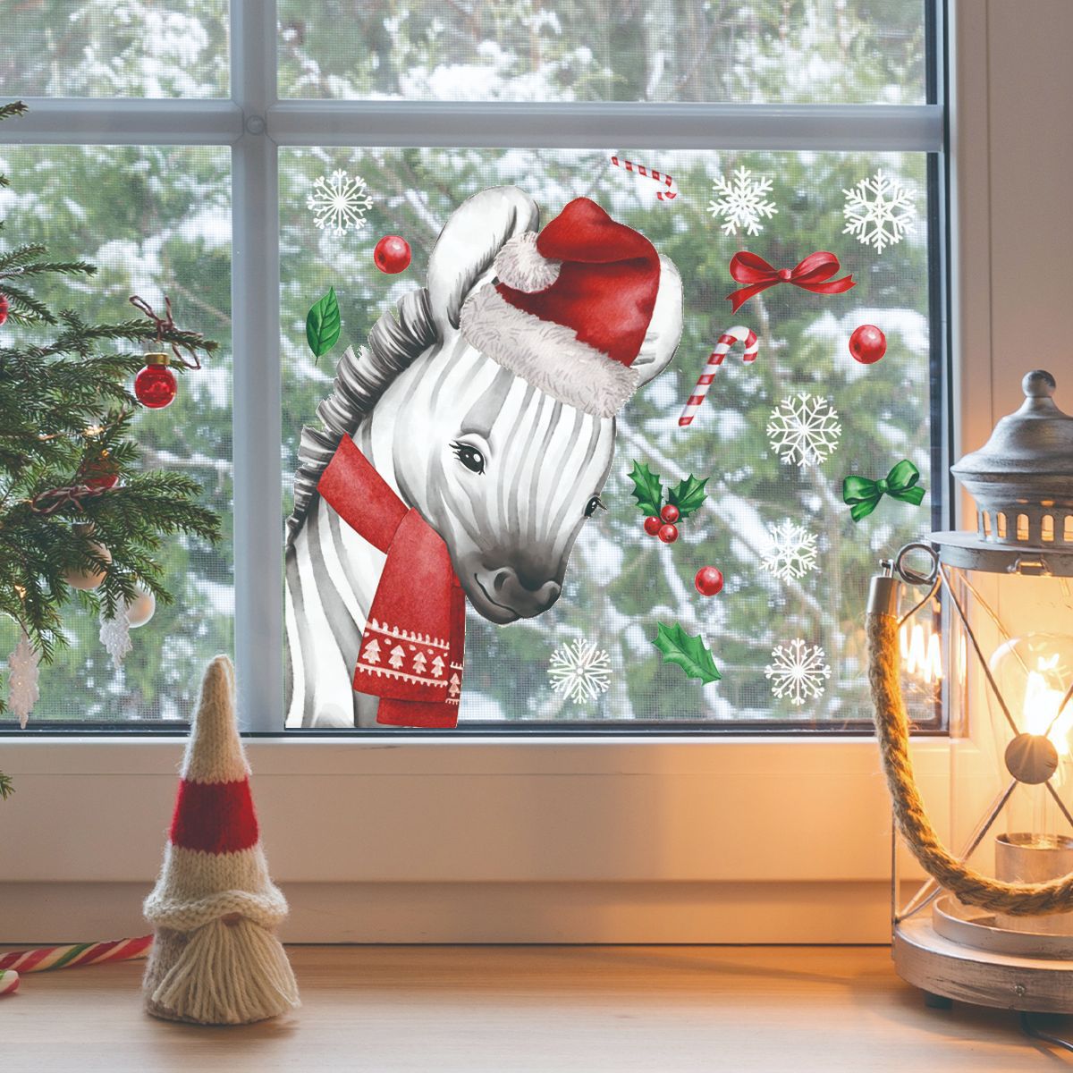 Adesivo animali natale