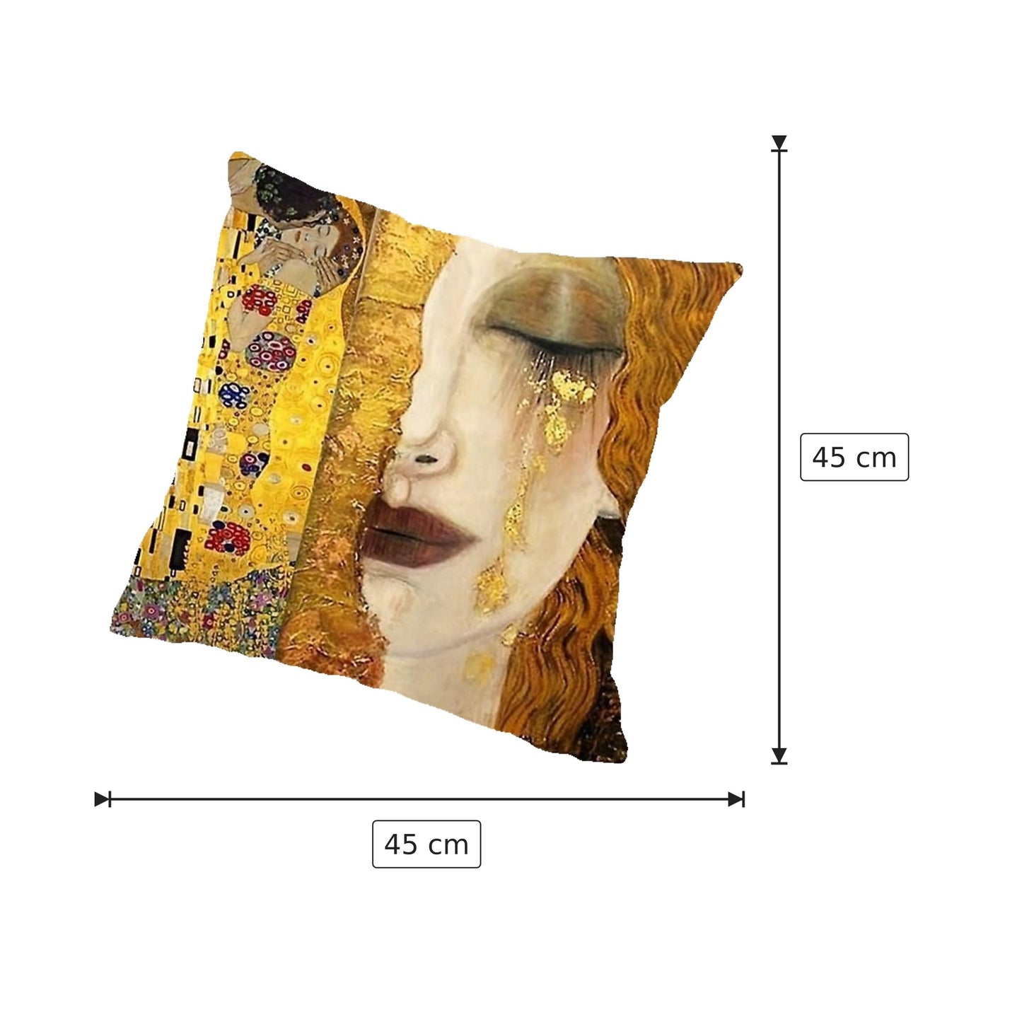 Fodera Cuscino Gustav Klimt - Il Bacio - 45x45 cm