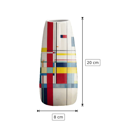 Vaso design Piet Mondrian 8x20 cm