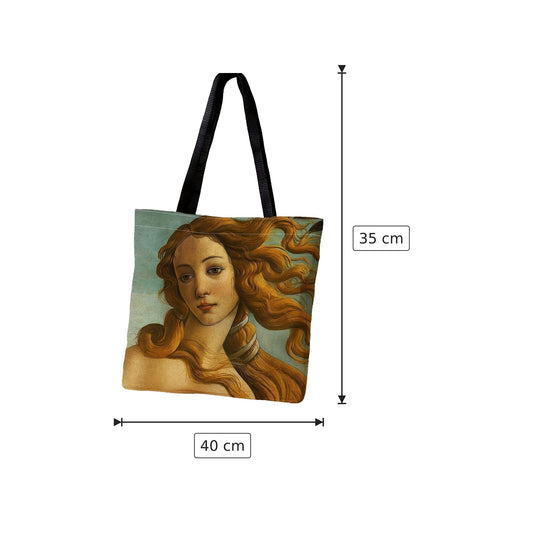 Borsa tote Venere Botticelli in poliestere - 40×35 cm