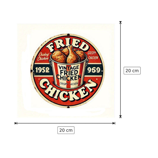 Insegna Vintage 1952-1959 Pollo Fritto - 20x20 cm