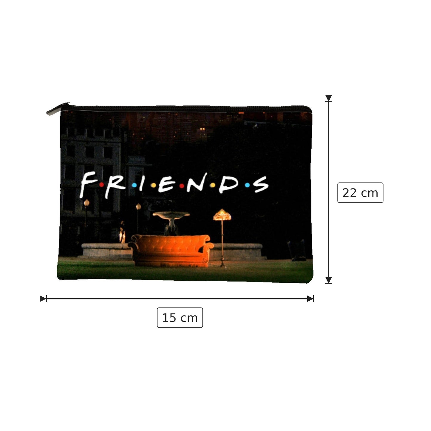 Pochette Friends in poliestere - 15×22 cm