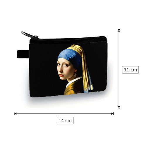 Pochette Donna con orecchino di Perle in tela - 14×11 cm