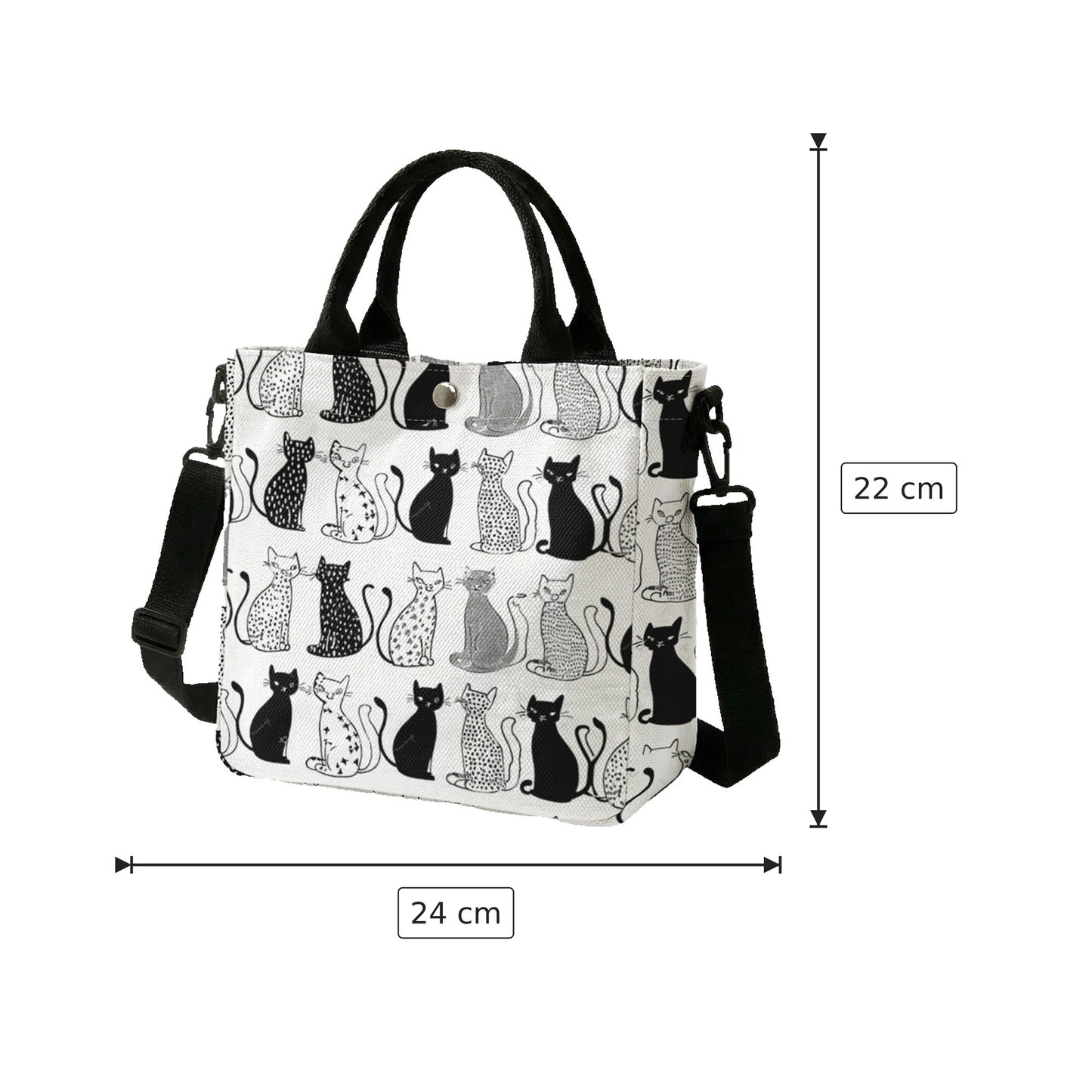 Borsa a tracolla Pet alla moda in poliestere - 24×22 cm