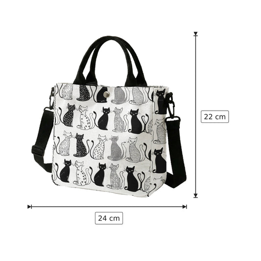 Borsa a tracolla Pet alla moda in poliestere - 24×22 cm