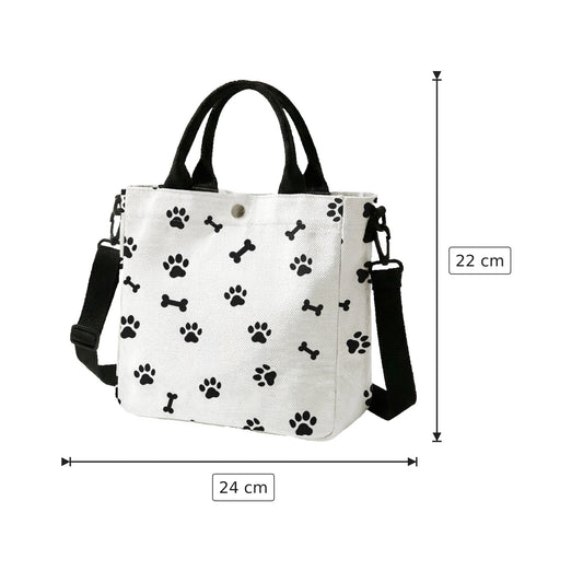 Borsa a tracolla Zampe Pet in poliestere - 24×22 cm