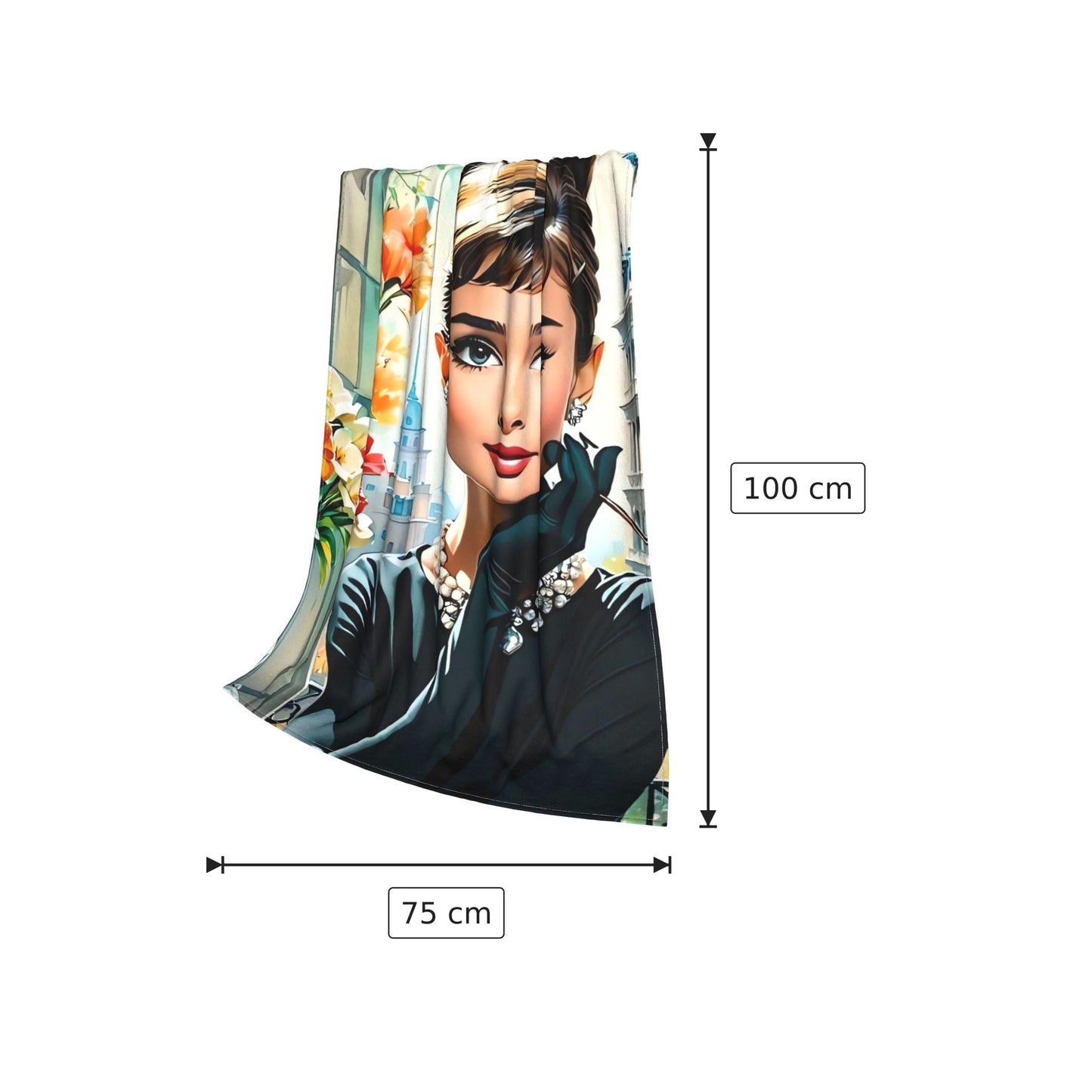 Coperta Audrey Hepburn - 75x100 cm - 130x150 cm - 100x150 cm - 150x200 cm - 150x230 cm