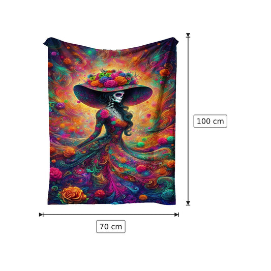Coperta Giorno dei Morti Messicano 70x100 cm - 100x150 cm - 130x150 cm - 150x200 cm - 180x200 cm