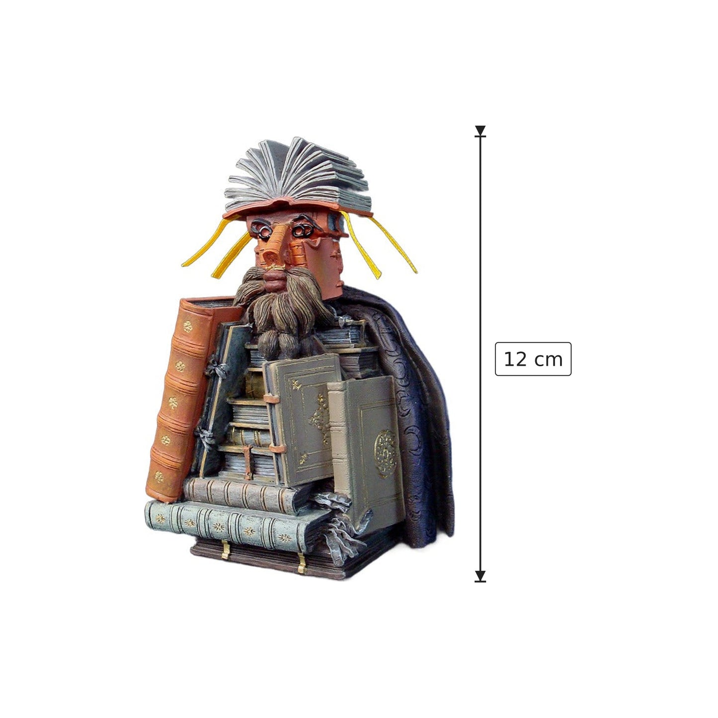 Giuseppe Arcimboldo - Bibliotecario - h 12 cm - Scultura 3D - Fatta e Dipinta a Mano