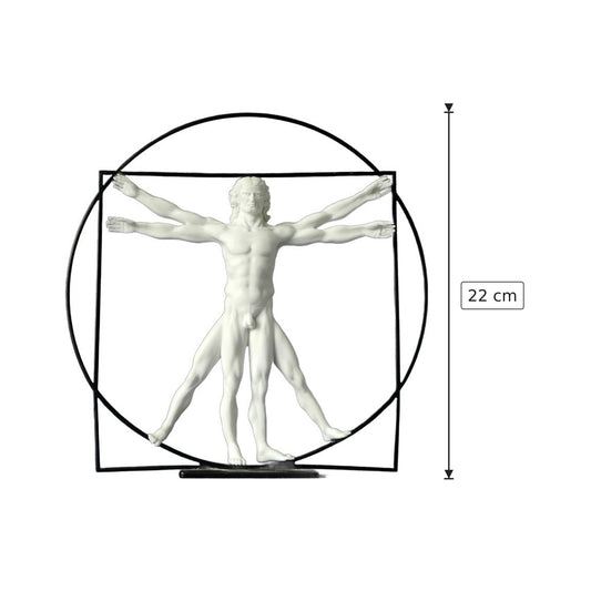Leonardo Da Vinci - Uomo Vitruviano - h 22 cm - Scultura 3D - Fatta e Dipinta a Mano