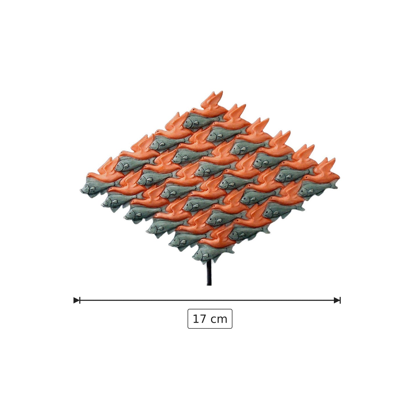 Maurits Cornelis Escher - Pesce uccello - h 17 cm - Scultura 3D - Fatta e Dipinta a Mano