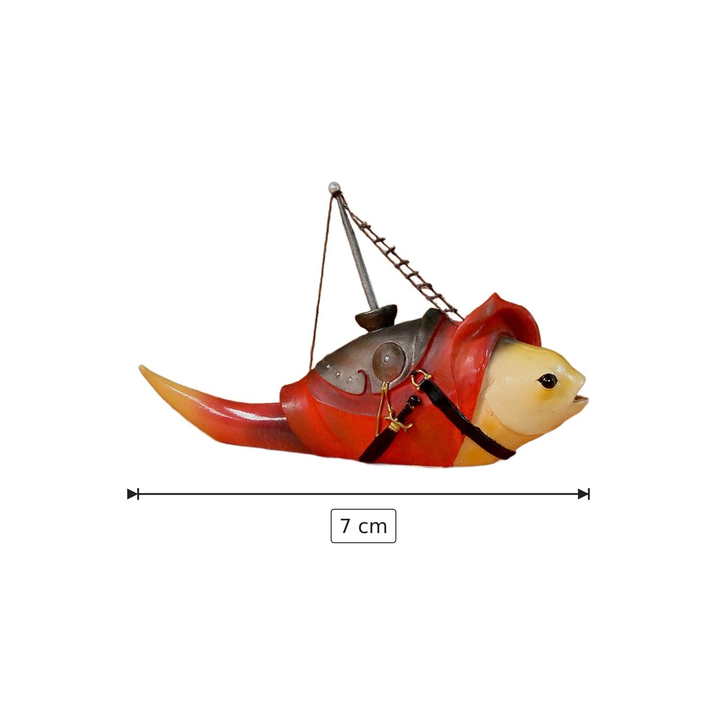 Hieronymus Bosch - Pesce con Albero - h 7 cm - Scultura 3D - Fatta e Dipinta a Mano