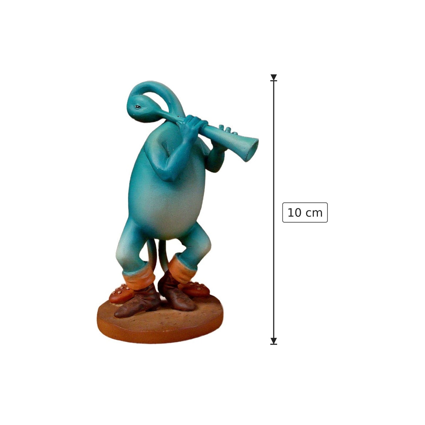 Hieronymus Bosch - Flautista blu - h 10 cm - Scultura 3D - Fatta e Dipinta a Mano