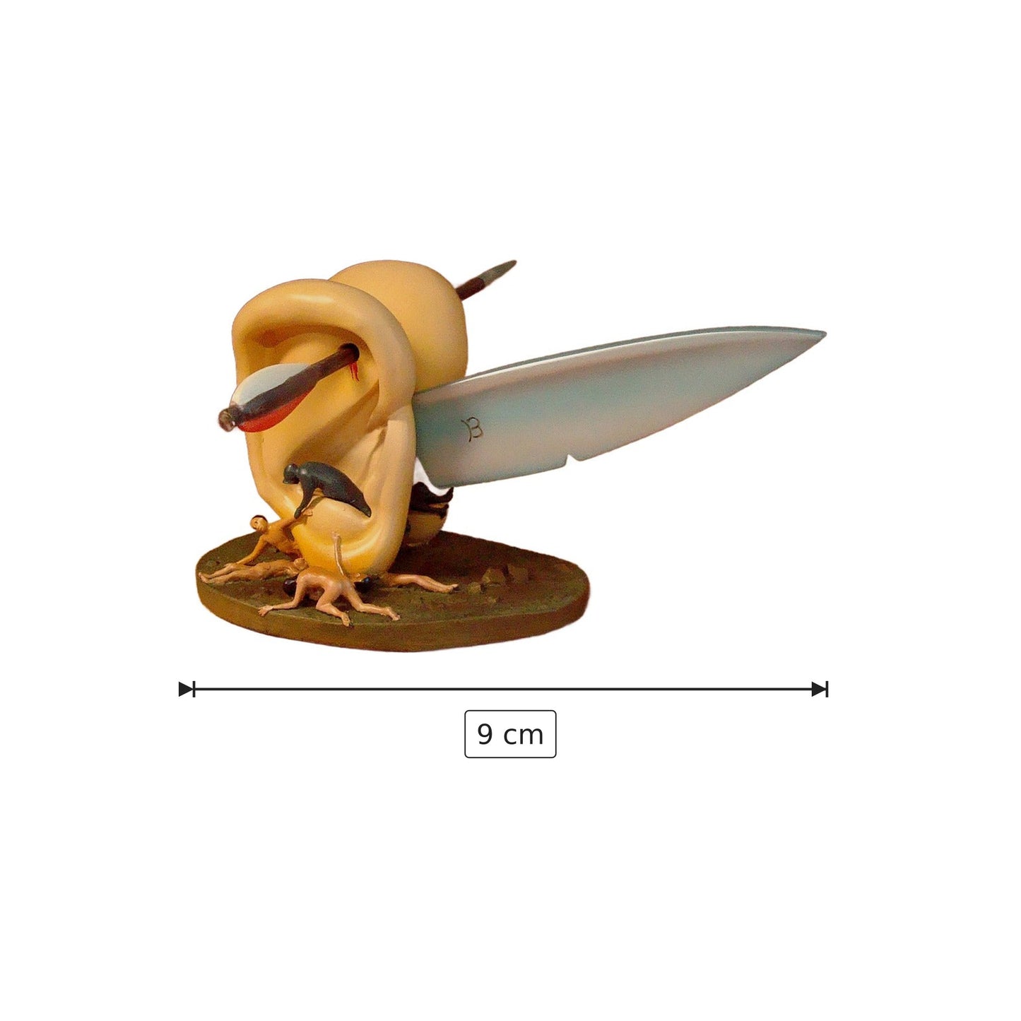 Hieronymus Bosch - Orecchio con coltello - h 9 cm - Scultura 3D - Fatta e Dipinta a Mano