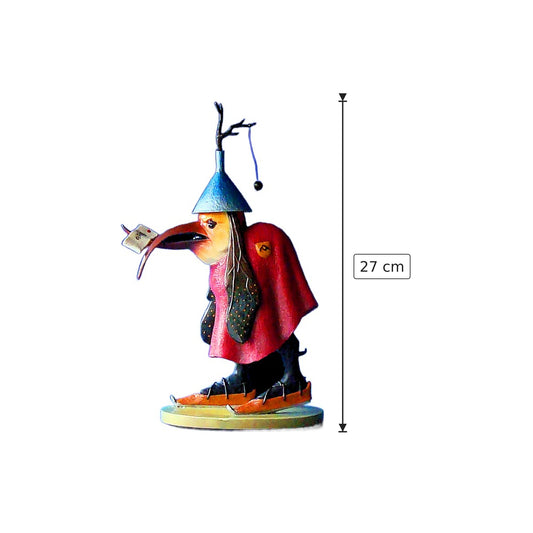 Hieronymus Bosch - Uccello con lettera - h 27 cm - Scultura 3D - Fatta e Dipinta a Mano