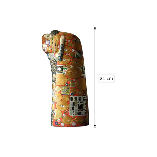Gustav Klimt - L'abbraccio - h 21 cm - Scultura 3D - Fatta e Dipinta a Mano