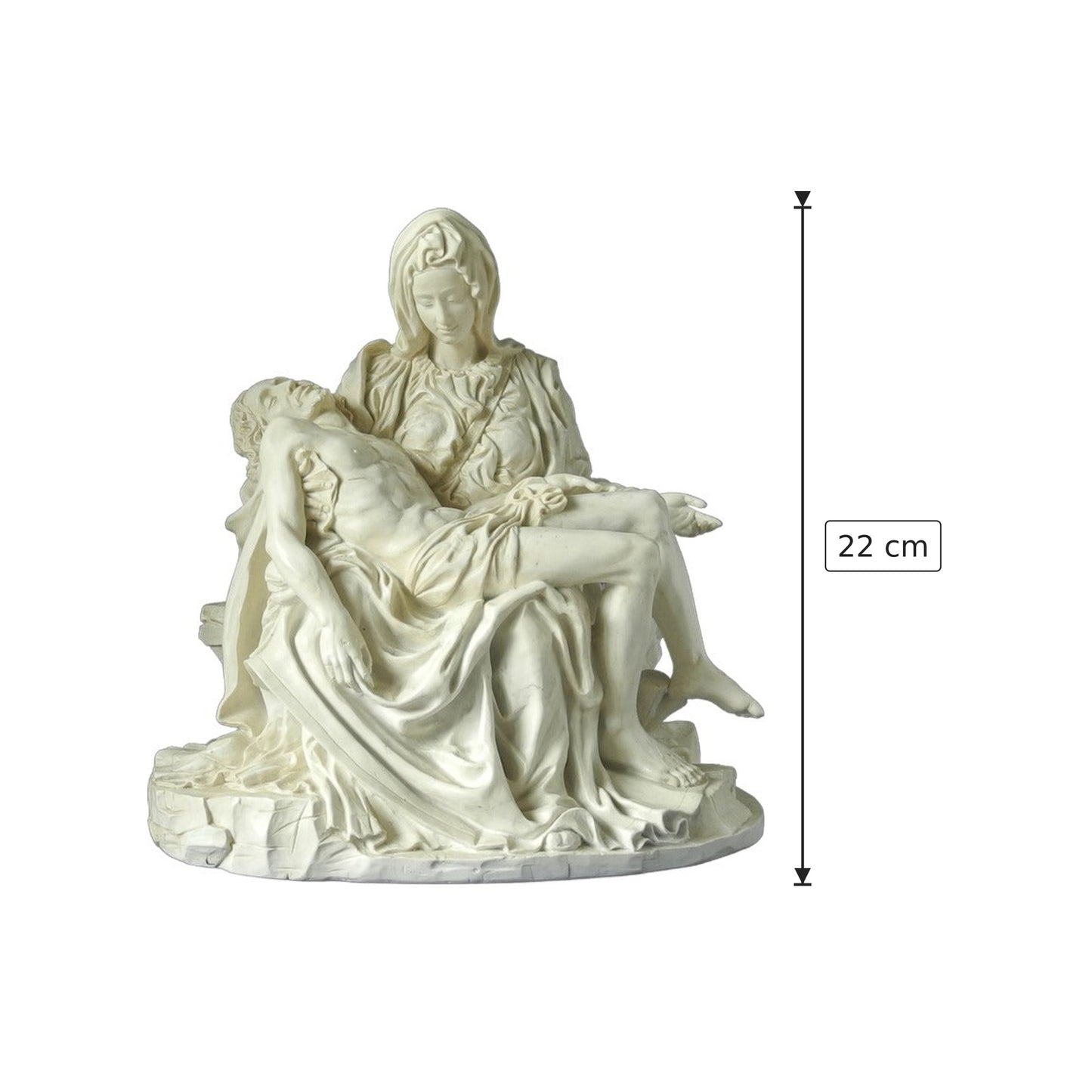 Buonarroti Michelangelo - Pietà - h 22 cm - Scultura 3D - Fatta e Dipinta a Mano