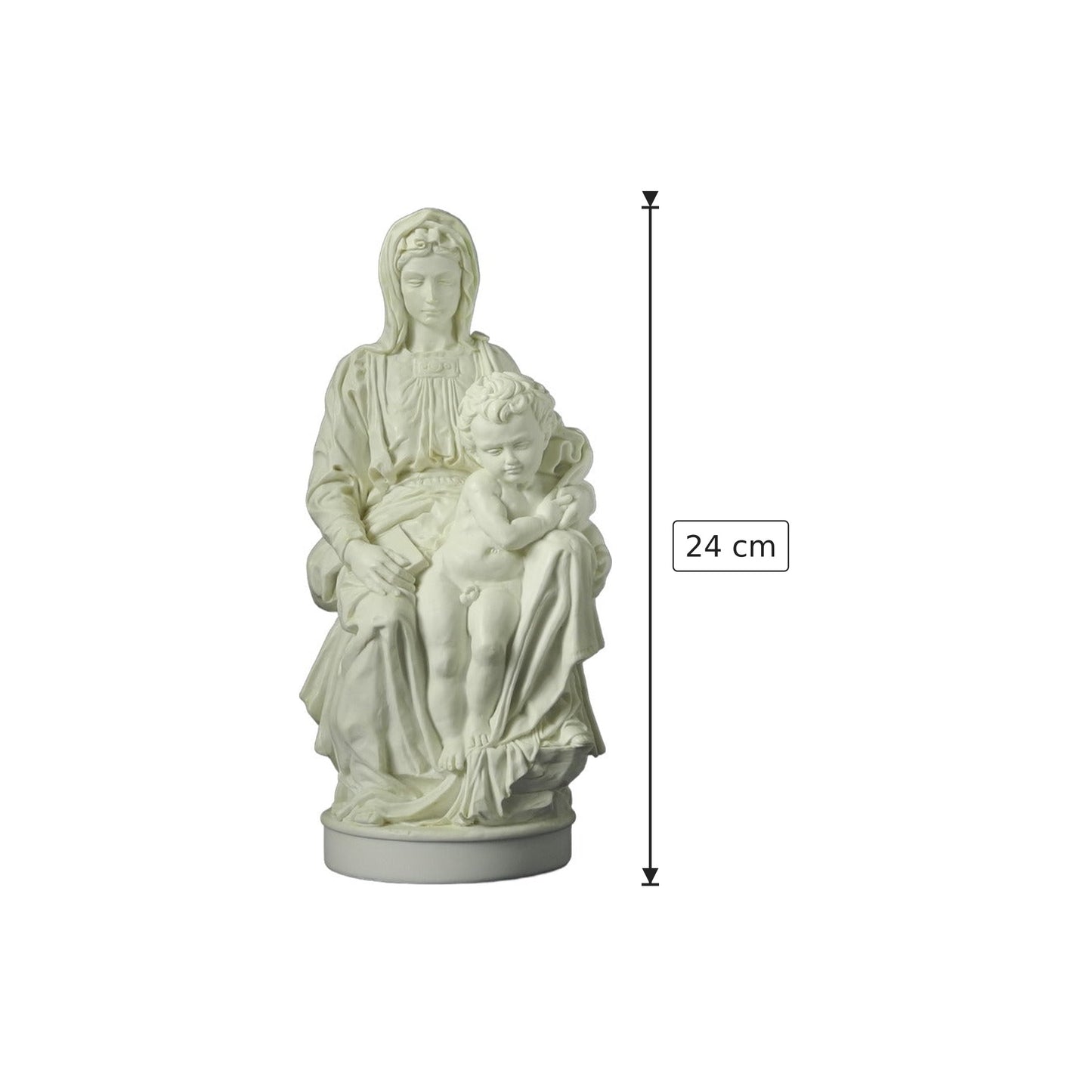 Buonarroti Michelangelo - La Madonna di Bruges - h 24 cm - Scultura 3D - Fatta e Dipinta a Mano