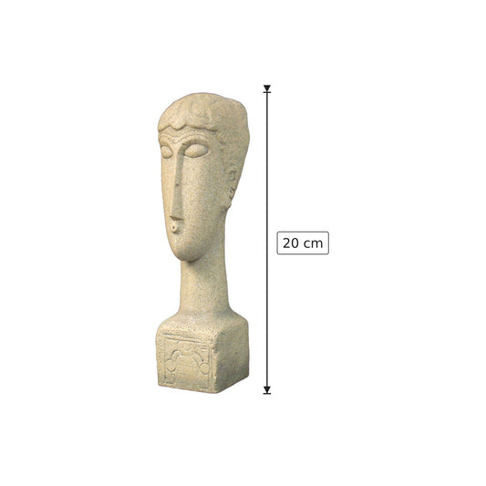 Amedeo Modigliani - Testa - h 20 cm - Scultura 3D - Fatta e Dipinta a Mano