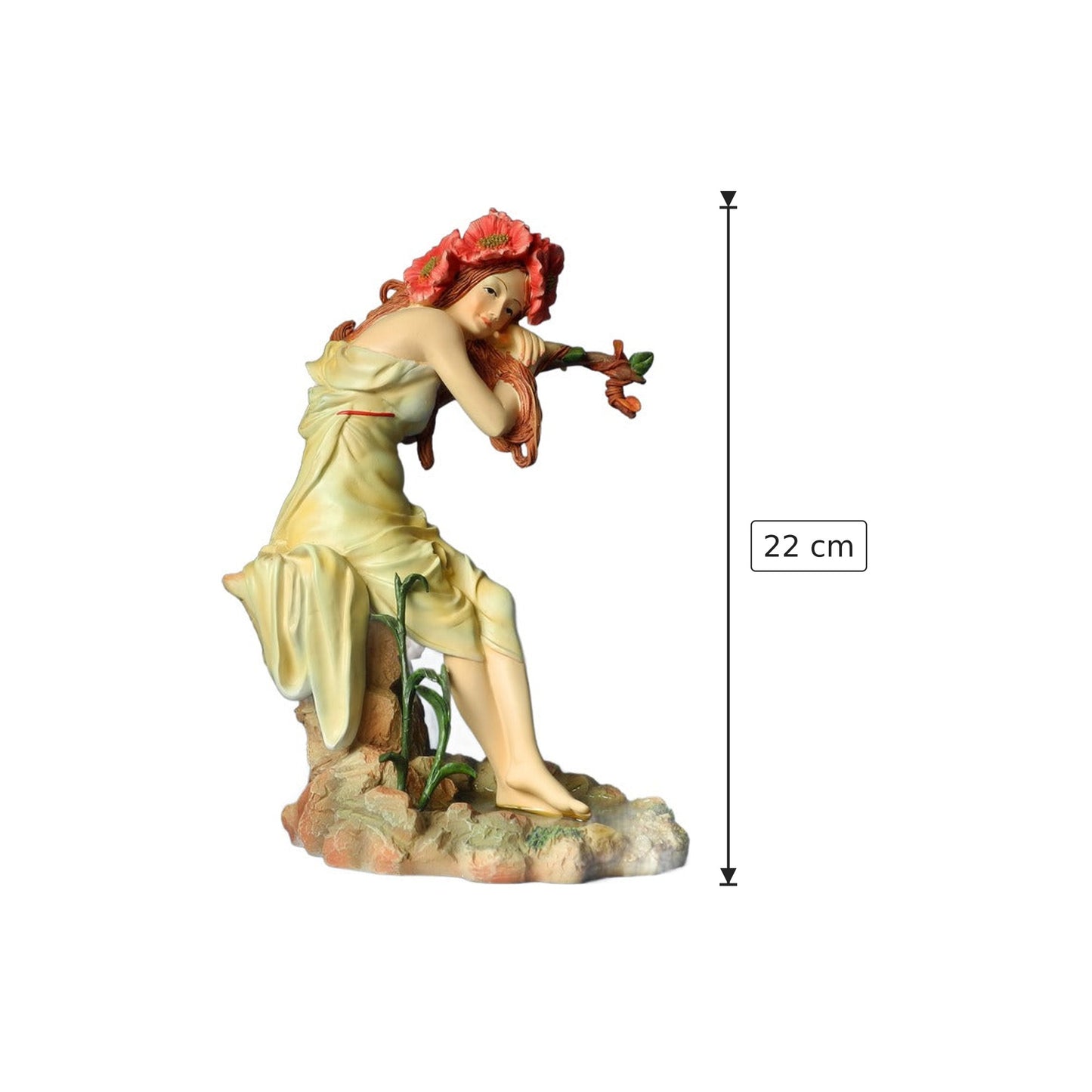 Alphons Mucha - Estate - h 22 cm - Scultura 3D - Fatta e Dipinta a Mano