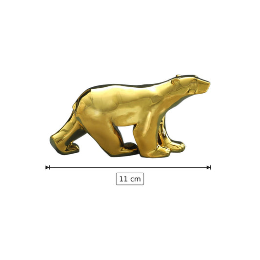 Francois Pompon - Orso bianco oro - h 11 cm - Scultura 3D - Fatta e Dipinta a Mano