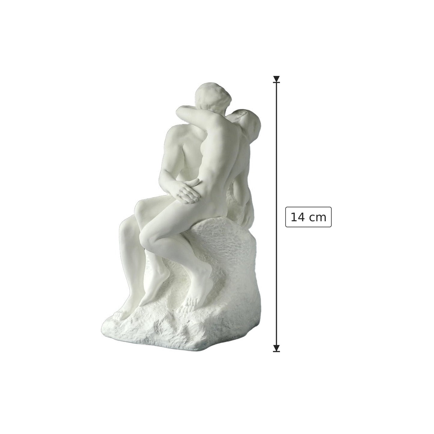 Auguste Rodin - Il bacio - h 14 cm - Scultura 3D - Fatta e Dipinta a Mano