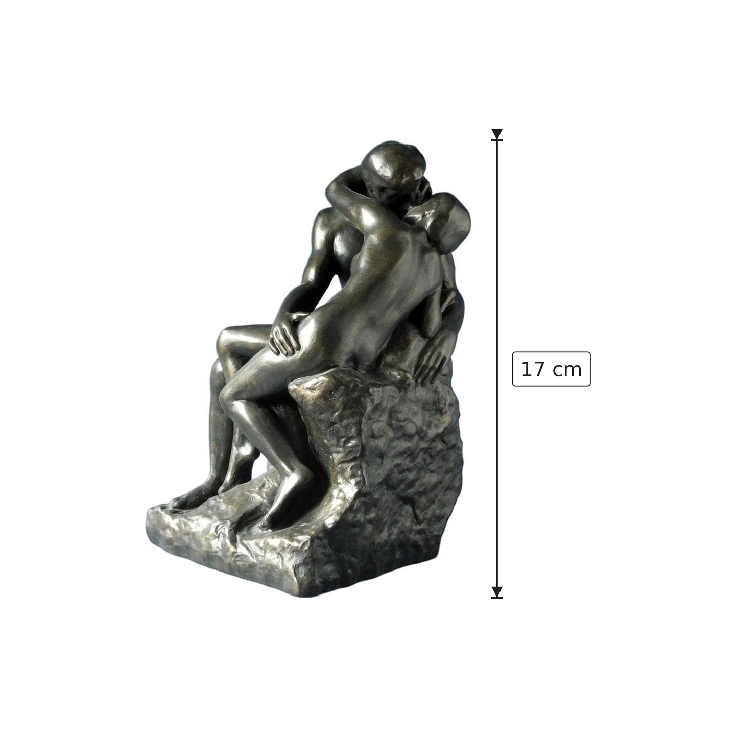 Auguste Rodin - Il bacio - h 17 cm - Scultura 3D - Fatta e Dipinta a Mano
