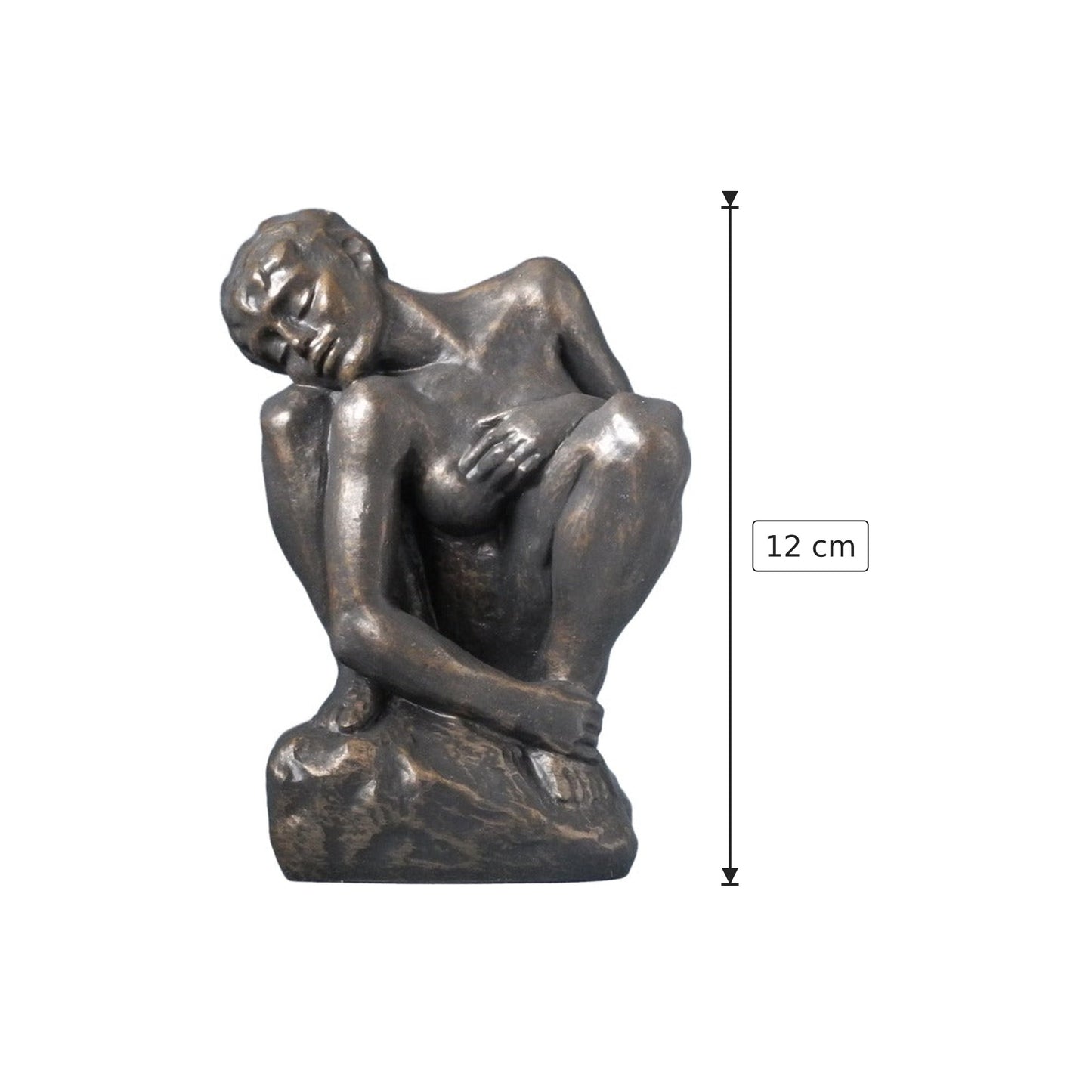 Auguste Rodin - Donna accovacciata - h 12 cm - Scultura 3D - Fatta e Dipinta a Mano