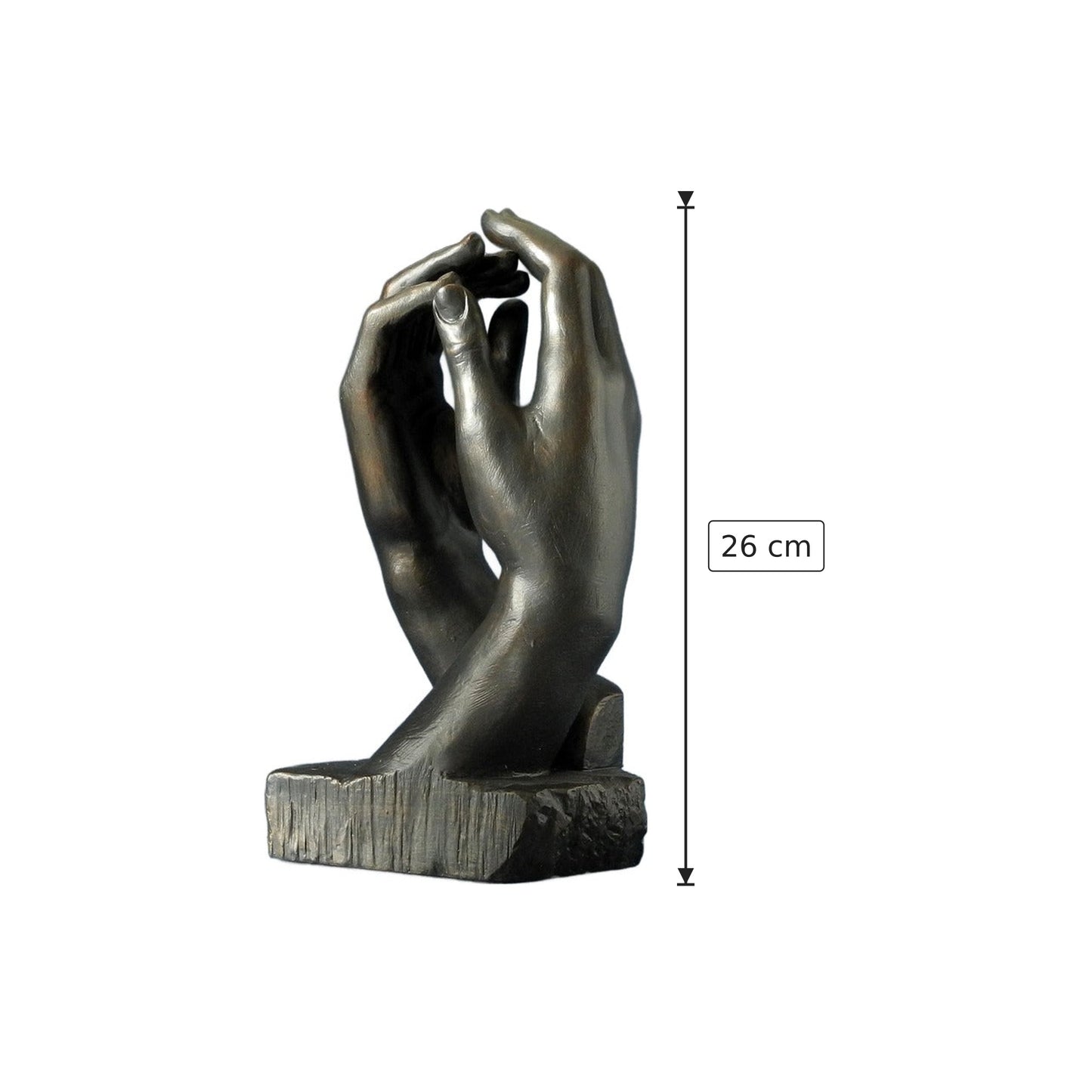 Auguste Rodin - La cattedrale - h 26 cm - Scultura 3D - Fatta e Dipinta a Mano
