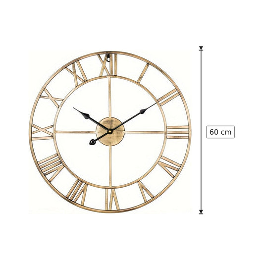 Orologio da parete in ferro - 60 cm Vintage Dorato