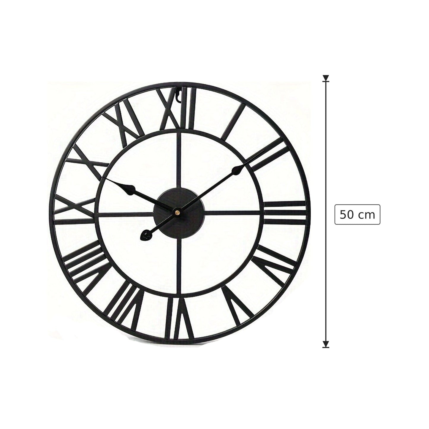 Orologio da parete in ferro - 50 cm Nero