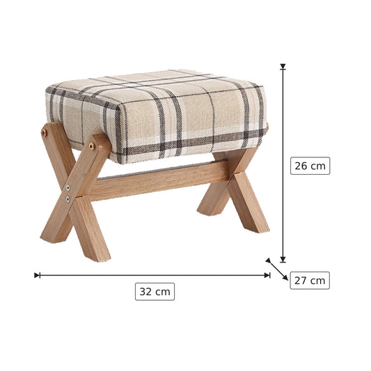 Panchetto in Legno Massello - Righe + Legno 32×26×27 cm