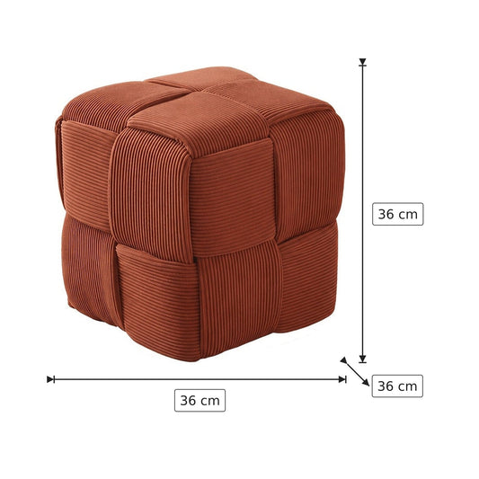 Pouf Cubo Intrecciato - Arancione 36×36×36 cm