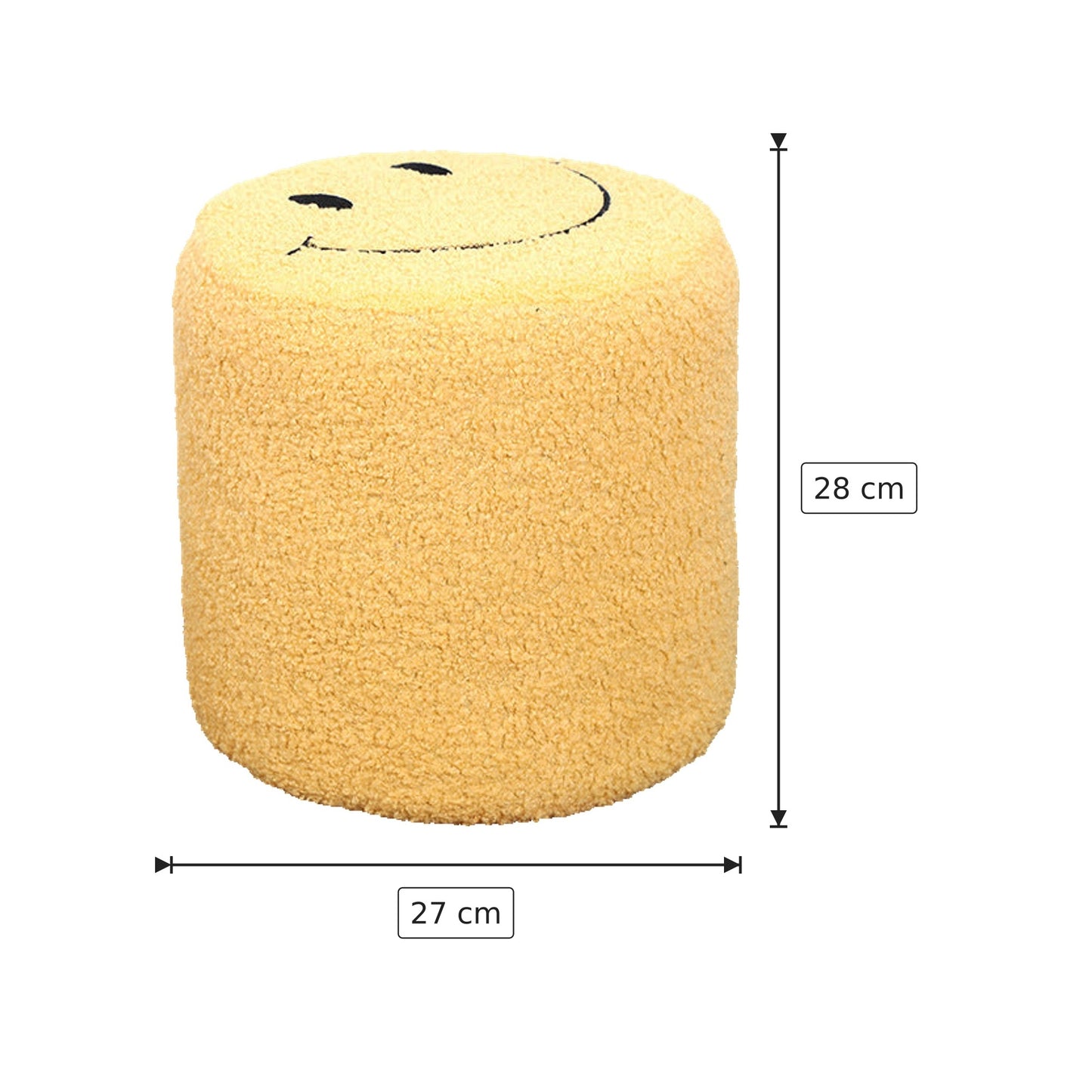 Pouf Tondo Smiley - Sorriso Giallo Ø27×28 cm