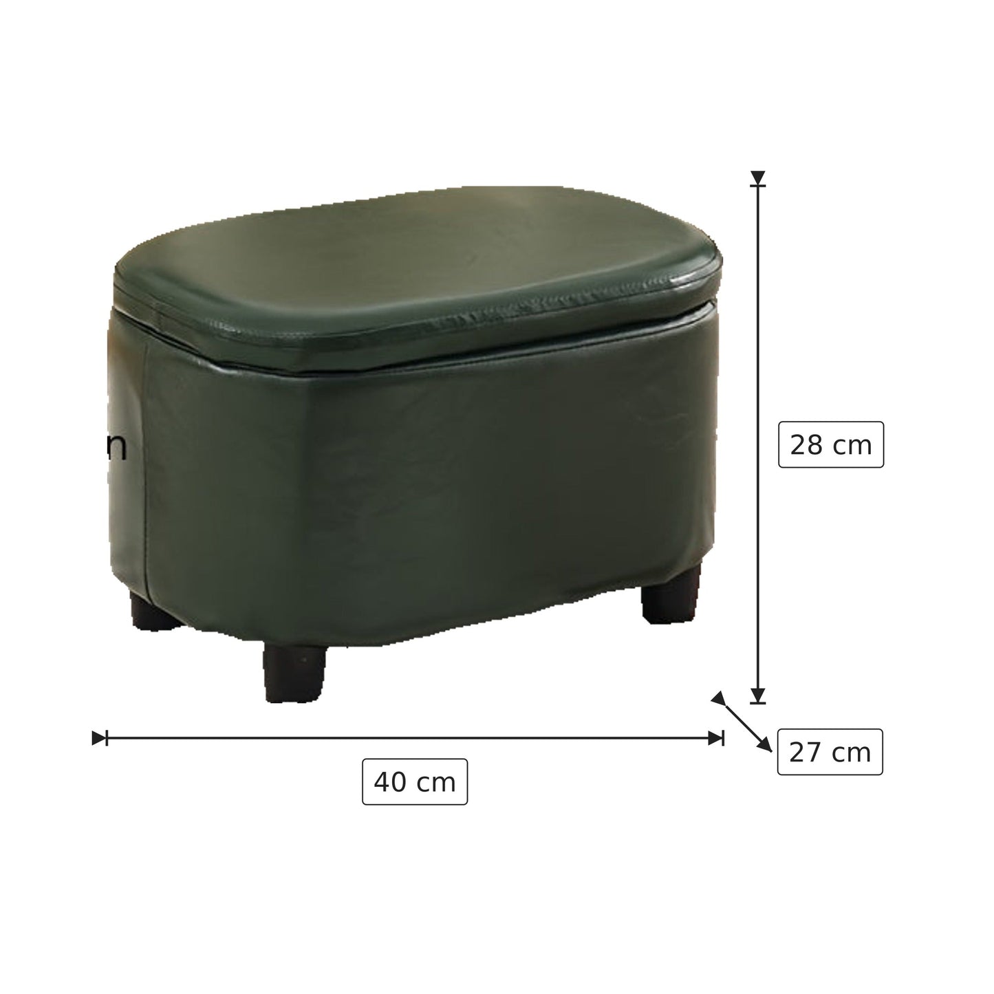 Sgabello Contenitore - Verde Scuro 40×28×27 cm