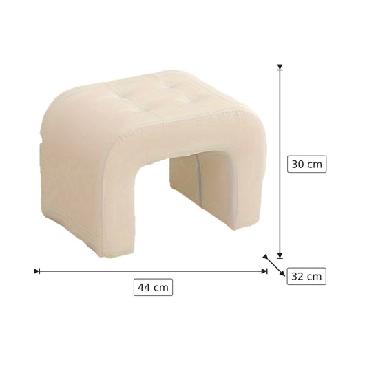 Pouf ad Arco Trapuntato - Bianco 44×30×32 cm