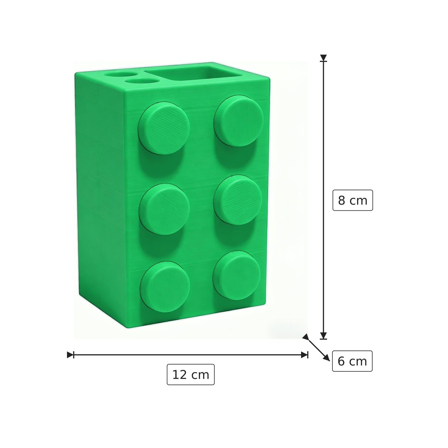 Portaspazzolino Lego verde 12x8x6 cm