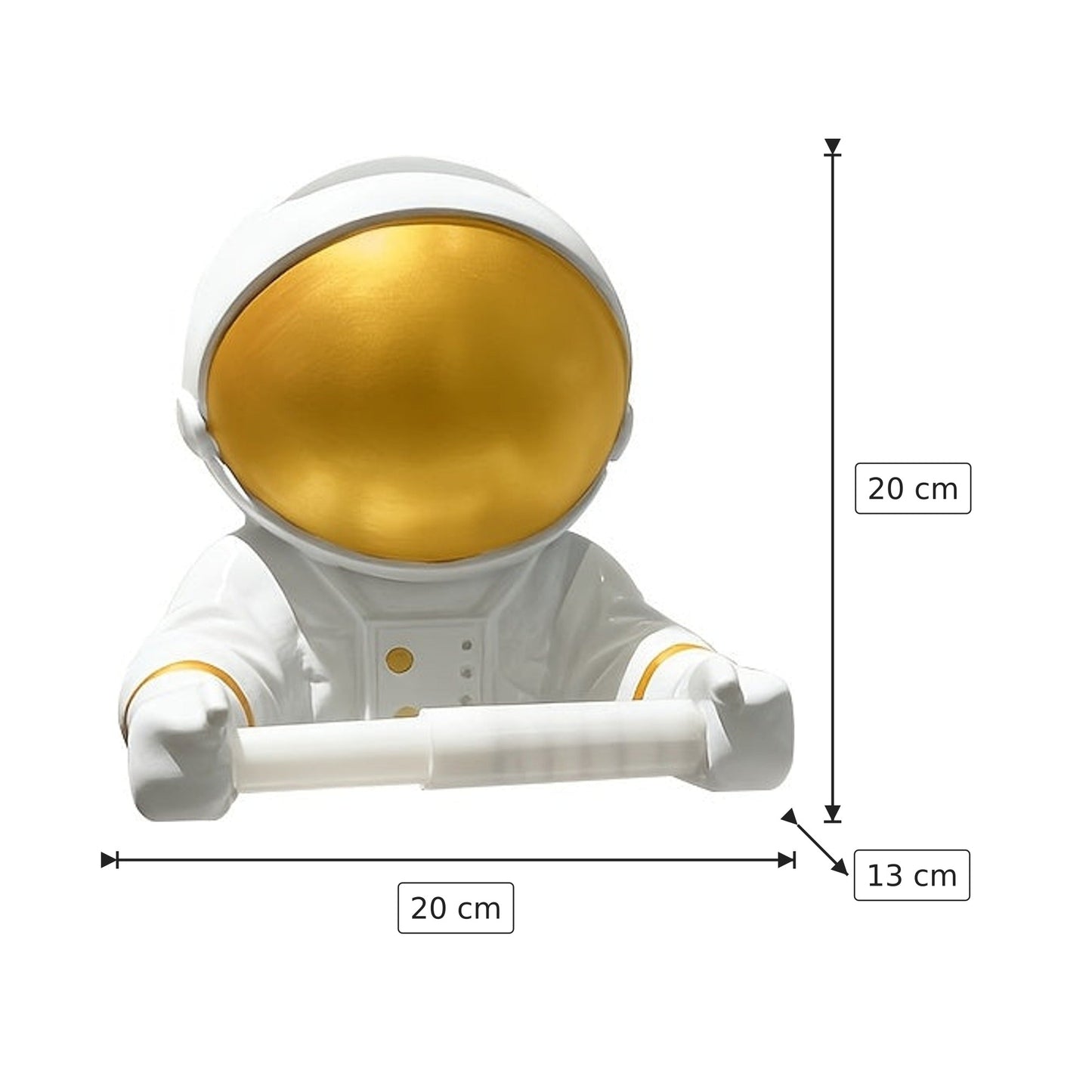 Porta carta Igienica astronauta oro 20x20x13 cm