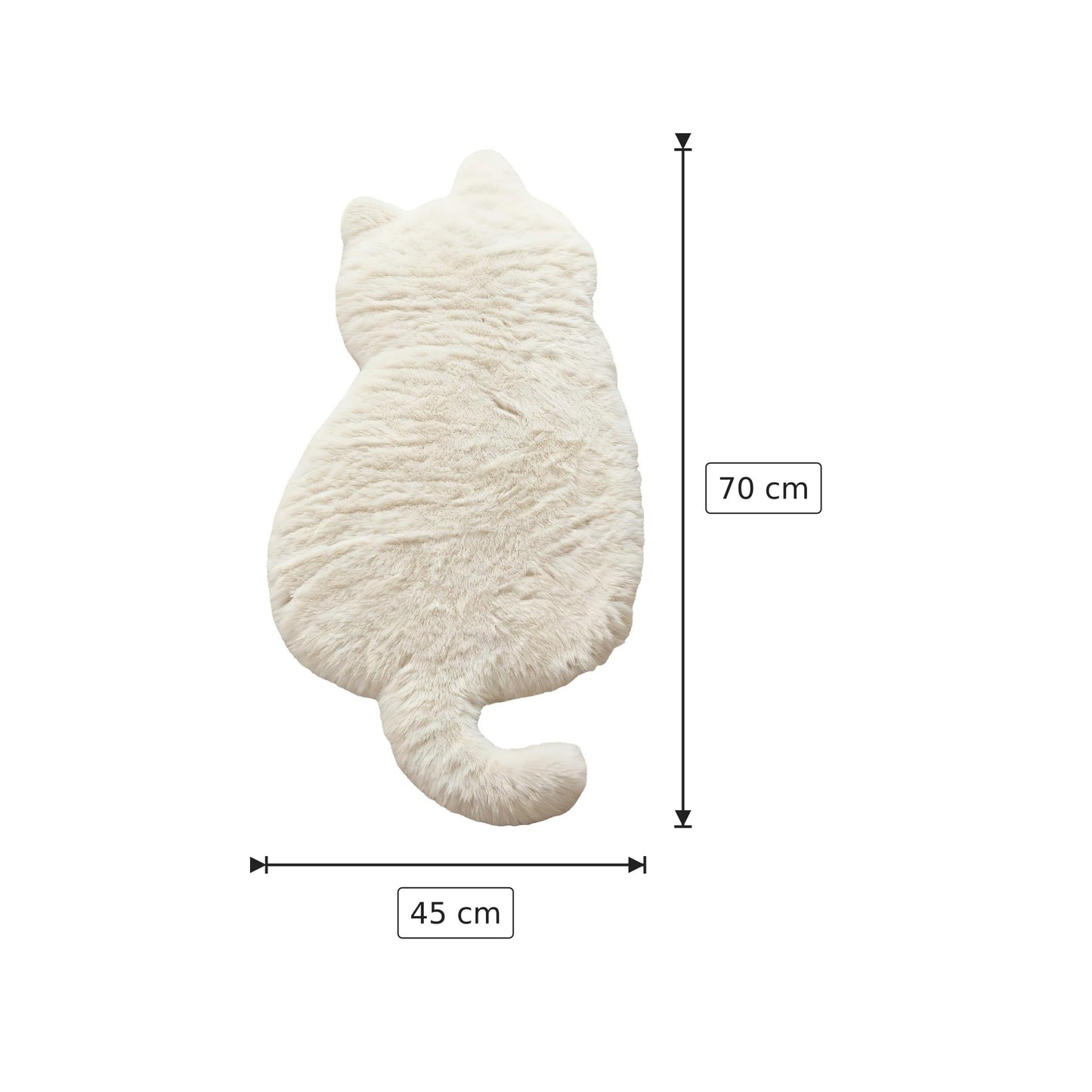 Tappeto Moderno a Forma di Gatto - Bianco - 45x70 cm - 60x85 cm