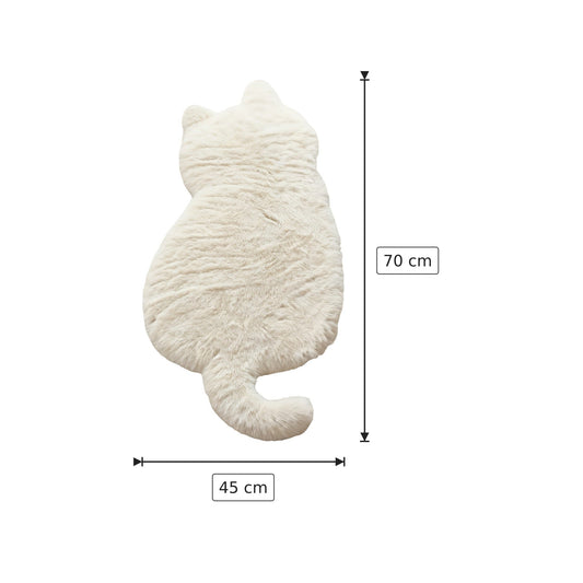 Tappeto Moderno a Forma di Gatto - Bianco - 45x70 cm - 60x85 cm