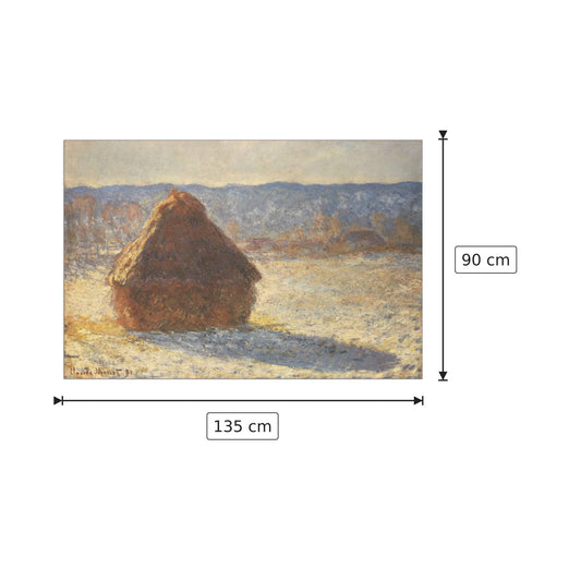 Haystacks, snow, morning - Monet Claude - cm 135x90 - Pannello in MDF