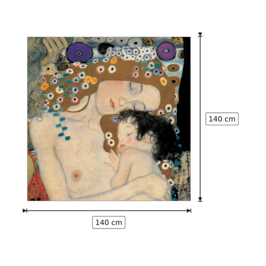 Madre e bambino, dettaglio - KLIMT - cm 140x140 - Pannello in MDF